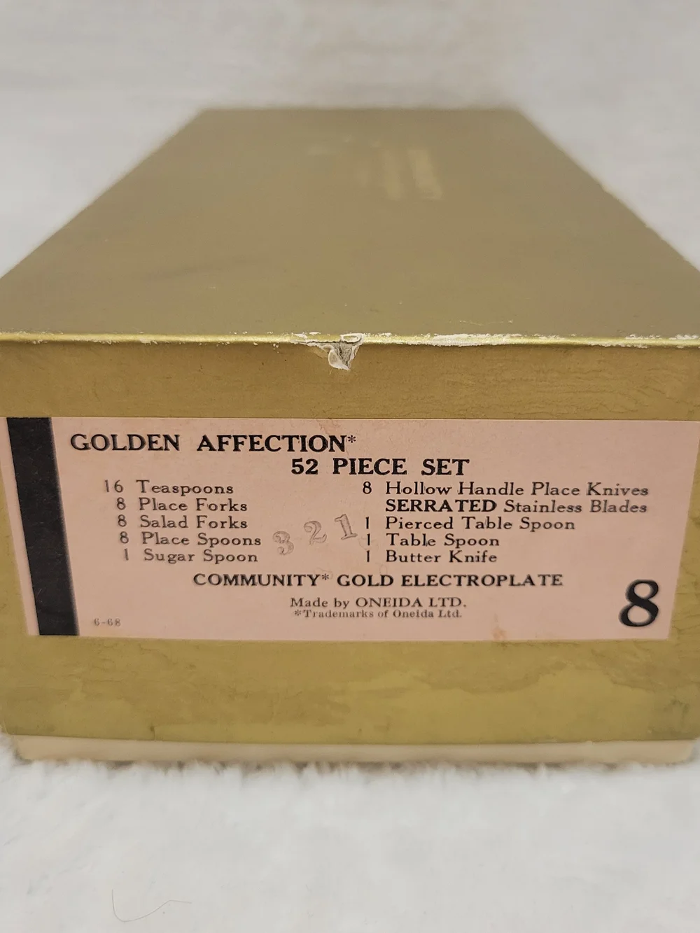 Vintage Dirilyte Regal 59 Pc Gold Flatware Set Mid-Century Complete Collection